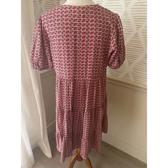 Bombay Paisley Women’s Large Boho Red Graphic Embroidered Dress - Picture 5 of 7